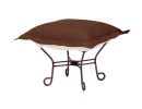 Howard Elliott Seascape Chocolate Scroll Puff Ottoman - Mahogany Frame
