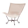 Howard Elliott Seascape Sand Scroll Puff Chair - Mahogany Frame