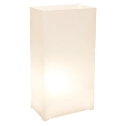 Plastic Luminaria Lanterns- White- 12ct