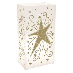 Plastic Luminaria Lanterns- Star- 12ct