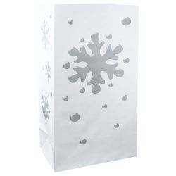 Flame Resistant Luminaria Bags- Snowflake-12ct