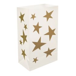 Plastic Luminaria Bags -Stars- 12ct