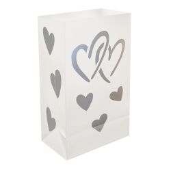 Plastic Luminaria Bags- Hearts- 12ct