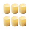 Flickering Mini Pillar Lights - Amber 6ct