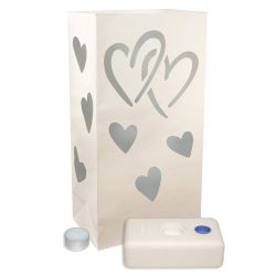 Candle Luminaria Kit- Hearts- 12ct