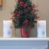 Flickering LED Candles - Silver Snowflake- 2ct