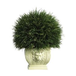Nearly Natural Potted Grass w/White Vase (Indoor/Outdoor) Green