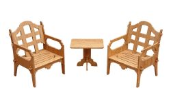 Palladian Lounge Set With 2 Lounge Chairs And 1 Medium Side Table.