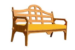 Palladian Sofa With Yellow Sunbrella Cushion