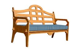 Palladian Sofa With Blue And White Striped Sunbrella Cushion