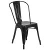 Black Metal Indoor-Outdoor Stackable Chair