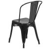 Black Metal Indoor-Outdoor Stackable Chair