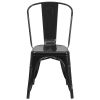 Black Metal Indoor-Outdoor Stackable Chair