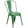 Green Metal Indoor-Outdoor Stackable Chair