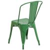 Green Metal Indoor-Outdoor Stackable Chair