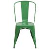 Green Metal Indoor-Outdoor Stackable Chair