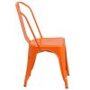 Orange Metal Indoor-Outdoor Stackable Chair