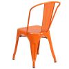 Orange Metal Indoor-Outdoor Stackable Chair