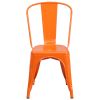 Orange Metal Indoor-Outdoor Stackable Chair