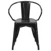 Black Metal Indoor-Outdoor Chair with Arms