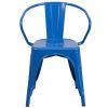 Blue Metal Indoor-Outdoor Chair with Arms