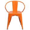 Orange Metal Indoor-Outdoor Chair with Arms