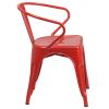 Red Metal Indoor-Outdoor Chair with Arms