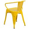 Yellow Metal Indoor-Outdoor Chair with Arms