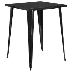 31.5'' Square Bar Height Black Metal Indoor-Outdoor Table