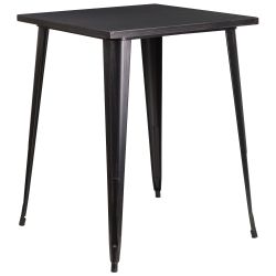 31.5'' Square Bar Height Black-Antique Gold Metal Indoor-Outdoor Table
