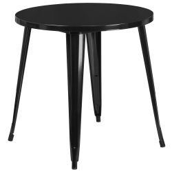 30'' Round Black Metal Indoor-Outdoor Table