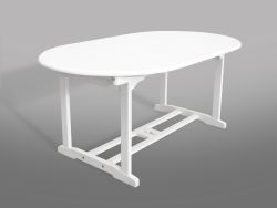 Bradley Eco-friendly Outdoor White Hardwood Oval Extention Garden Table