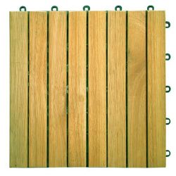 7 Slat Acacia Interlocking Deck Tile (Teak Finish)