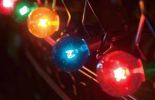 Set of 10 Multi Colored G40 Globe Patio Party Christmas Lights - Green Wire