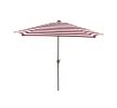 9' Outdoor Patio Market Umbrella with Hand Crank and Tilt - Burgundy and White Stripe