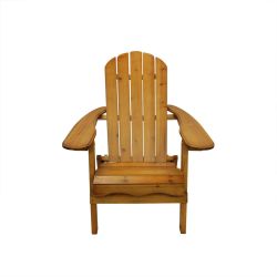 40"" Natural Cedar Wood Folding Outdoor Patio Adirondack Chair