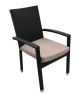 7-Piece Black Resin Wicker Outdoor Furniture Patio Dining Set - Beige Cushions