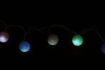 Set of 10 Summer Nights Patio LED Color Changing Sparkle Globe Lights - White Wire