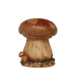 13"" Distressed Brown, Green and Tan Mushroom Stool Outdoor Garden Patio Statue