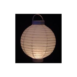 Set of 3 Battery Operated LED Lighted White Fabric Outdoor Garden Patio Chinese Lanterns 8""