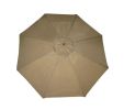 9' Outdoor Patio Market Umbrella - Beige Taupe and Cherry Wood