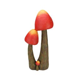 24.5"" Red, Orange and Brown Wild Mushroom Outdoor Patio Garden Statue