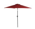 9' Outdoor Patio Market Umbrella with Hand Crank and Tilt - Red and Black