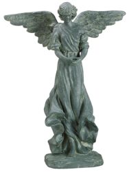 29.7"" Grey Outdoor Patio Garden Angel Christmas Statue