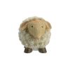 7"" Grooved White Roly-Poly Stone Sheep Indoor/Outdoor Statue Decoration