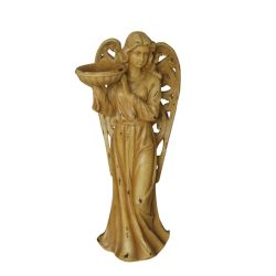 36.5"" Serene Angel with Scrollwork Wings Outdoor Patio Garden Birdbath