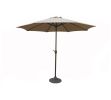 9' Outdoor Patio Market Umbrella with Hand Crank and Tilt - Beige and Black