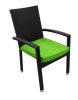 7-Piece Black Resin Wicker Outdoor Furniture Patio Dining Set - Lime Green Cushions