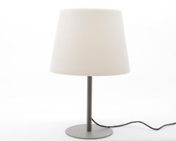 23.25"" Decorative Gray and White Outdoor Table Top Patio Lamp