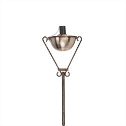 61"" Brushed Copper Half Moon Garden Oil Lamp Outdoor Patio Torch